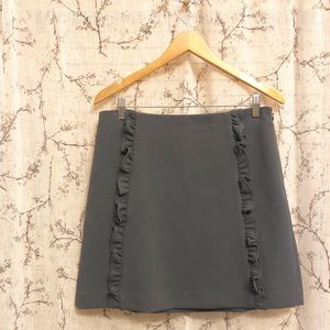 Super cute Ann Taylor Loft dark grey ruffle skirt